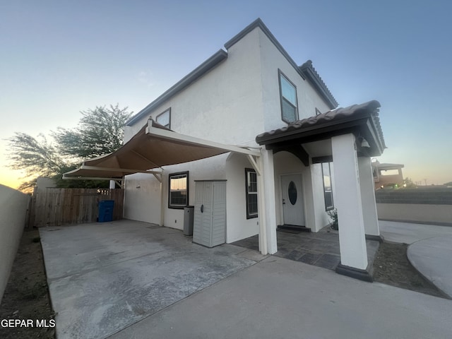 exterior space featuring a patio area