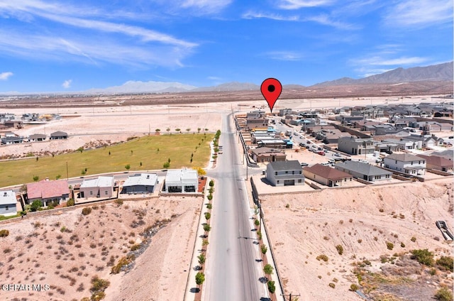 aerial view with a mountain view