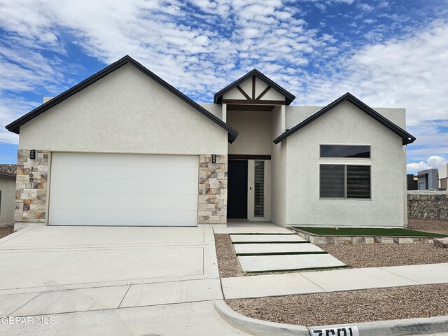 view of front of house with a garage