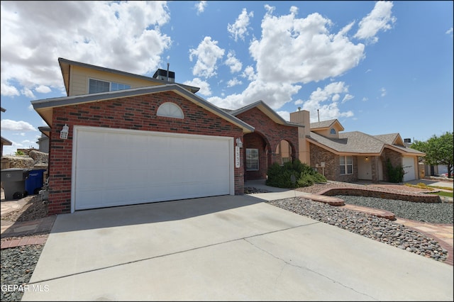 view of front property with a garage