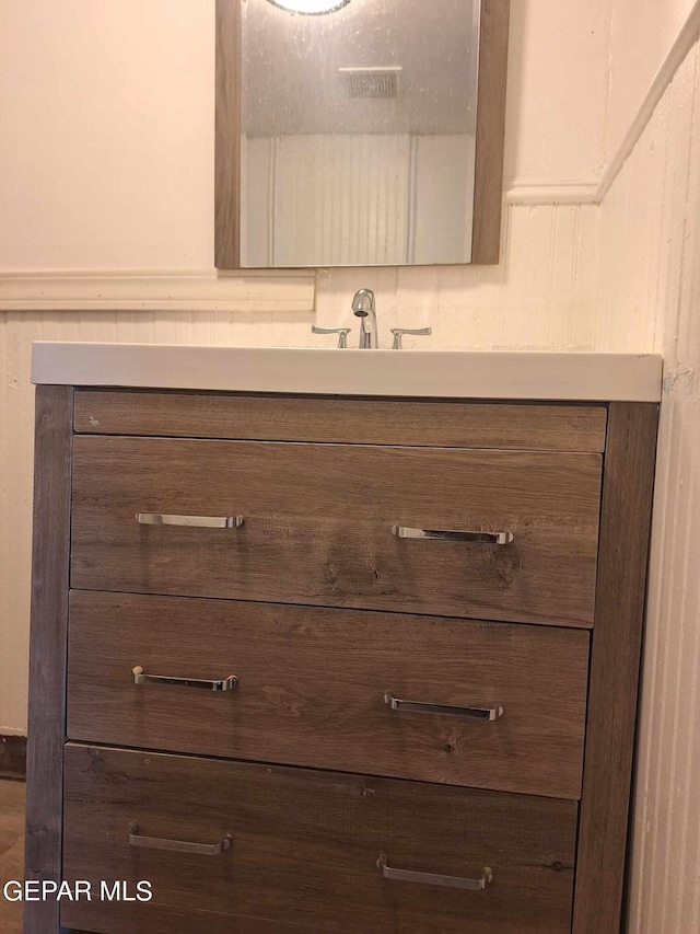 bathroom with oversized vanity