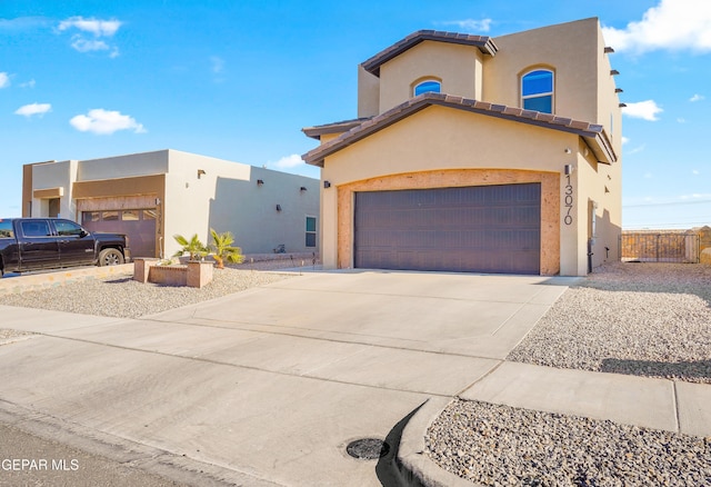 view of front of home with a garage