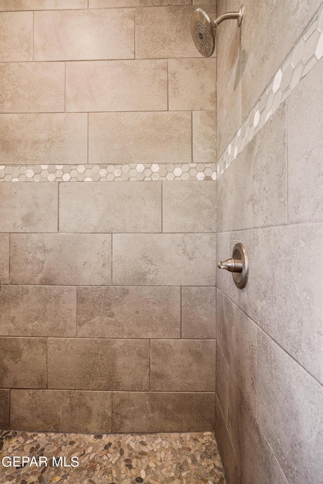 room details with a tile shower