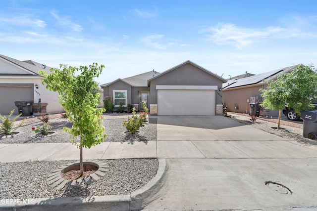 single story home with a garage