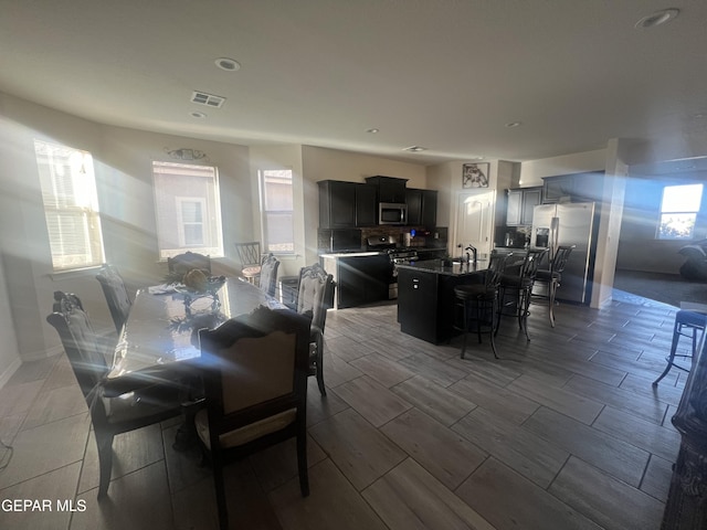 dining room with sink