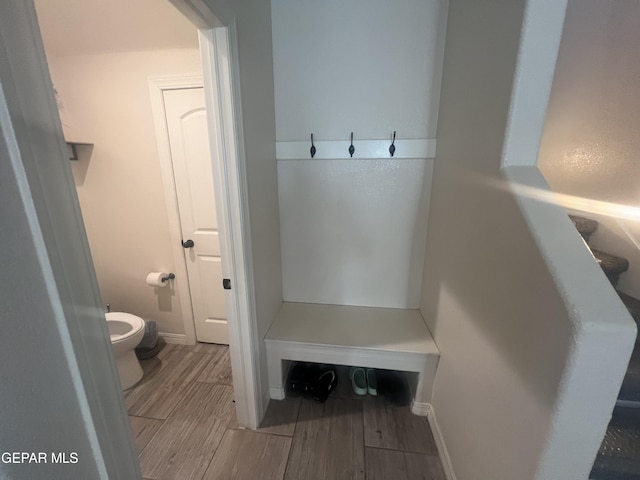 mudroom featuring hardwood / wood-style floors