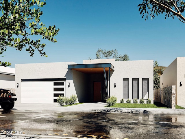 modern home featuring a garage