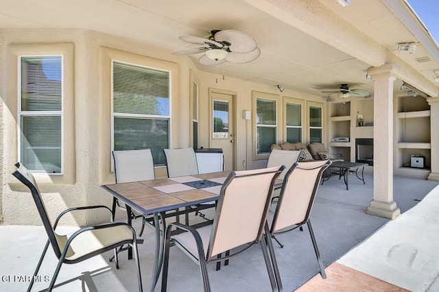 view of patio / terrace with ceiling fan