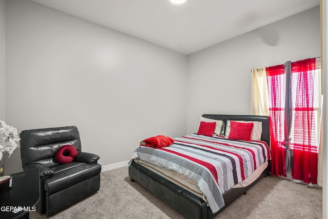 bedroom featuring carpet