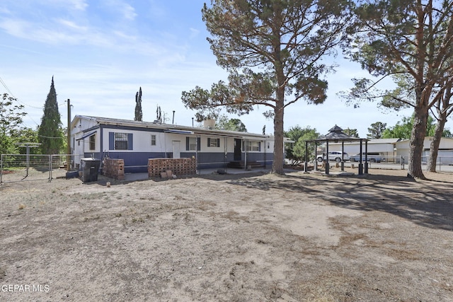 view of front of home with a gazebo