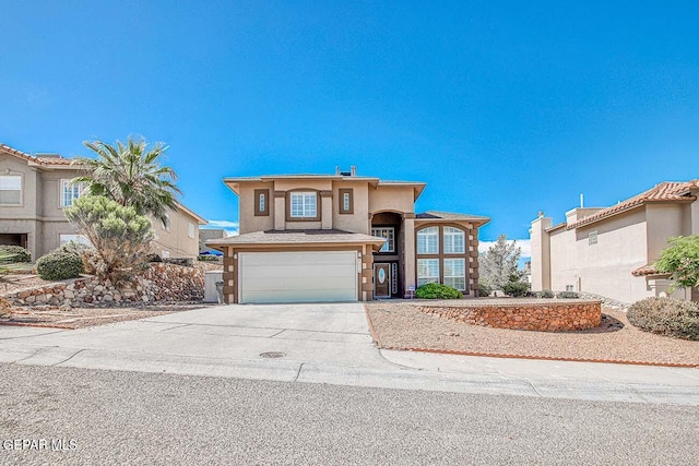 view of front of house with a garage