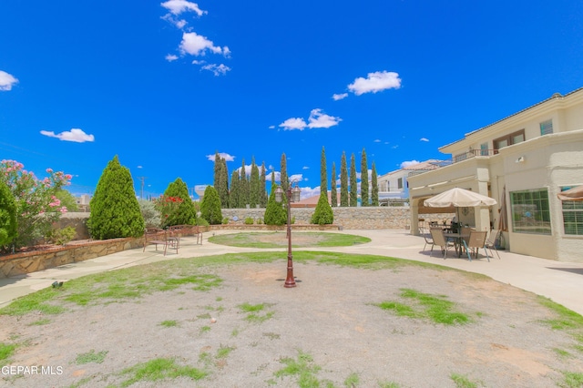 view of yard with a patio