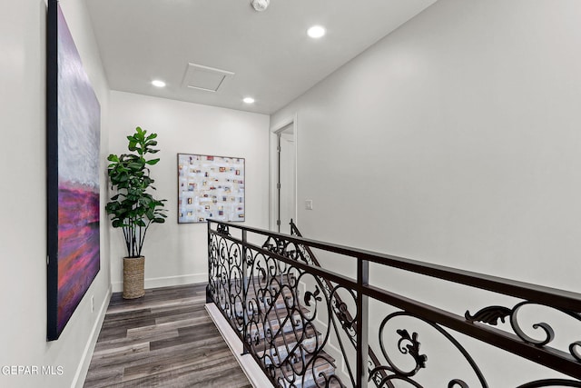 hall featuring dark hardwood / wood-style flooring