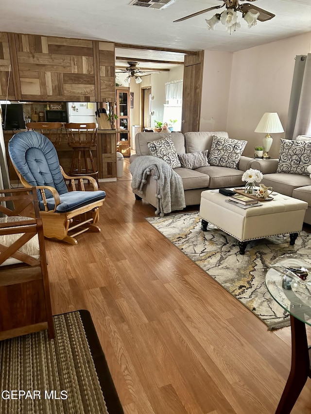 living room featuring hardwood / wood-style flooring