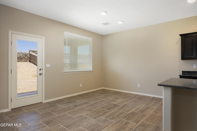 view of unfurnished dining area