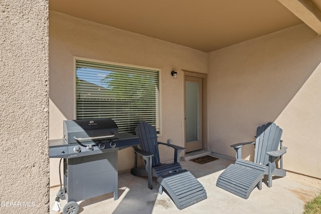 view of patio / terrace featuring a grill