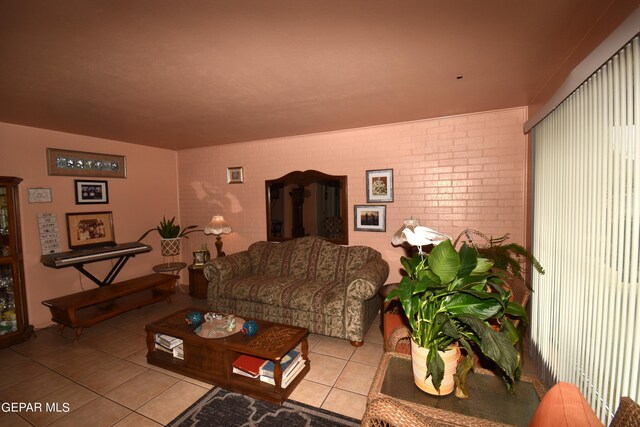 view of tiled living room