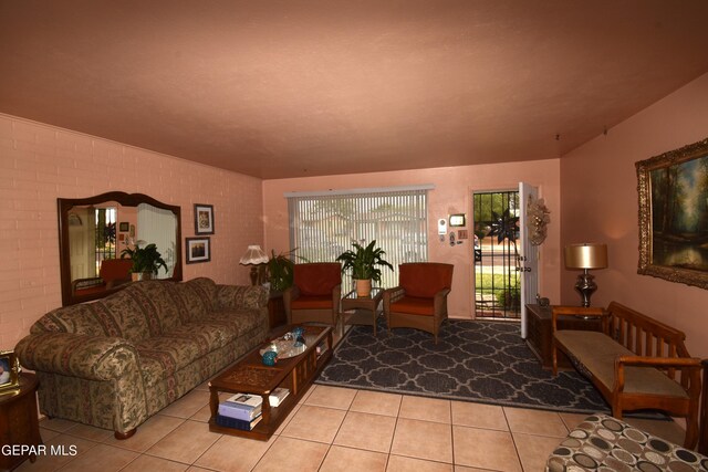 view of tiled living room