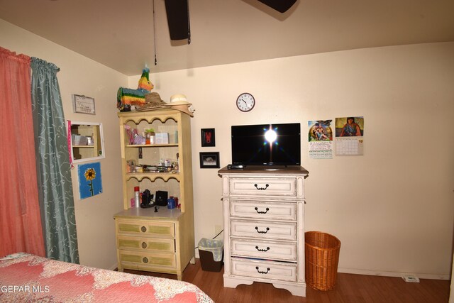 bedroom featuring dark hardwood / wood-style floors