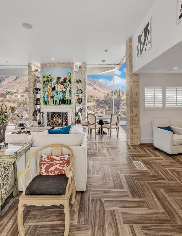 928 Singing Hills Dr, El Paso, TX 79912 - interior space featuring expansive windows and a mountain view