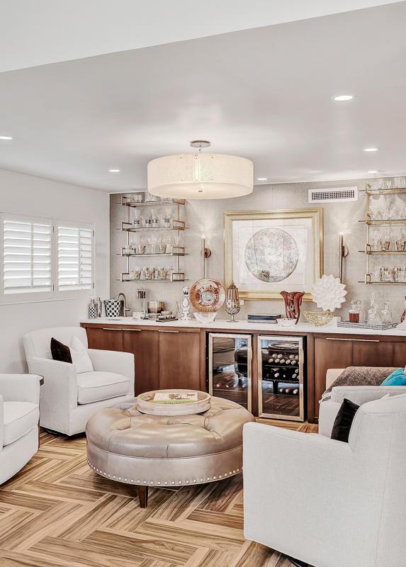 928 Singing Hills Dr, El Paso, TX 79912 - bar with recessed lighting, bar area, visible vents, and wine cooler