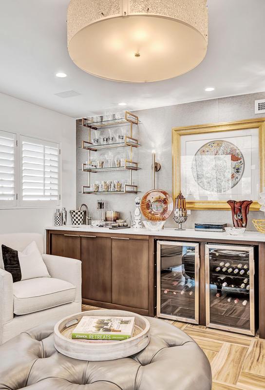 928 Singing Hills Dr, El Paso, TX 79912 - bar with recessed lighting, indoor wet bar, and wine cooler