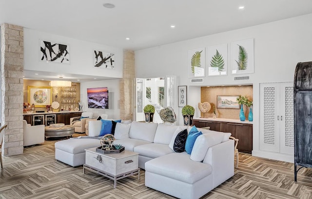 928 Singing Hills Dr, El Paso, TX 79912 - living room with visible vents and recessed lighting