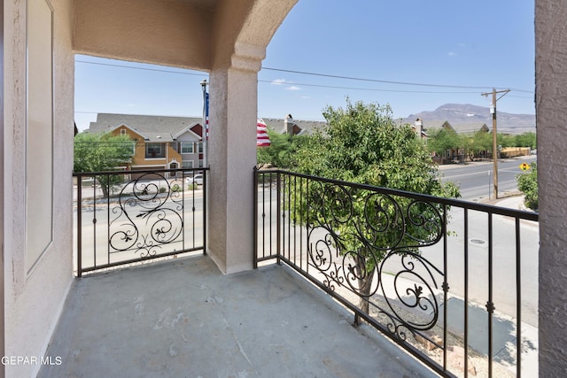 balcony with a mountain view