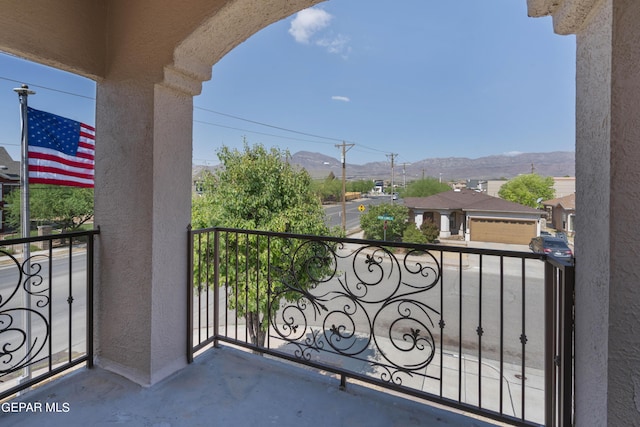 balcony with a mountain view