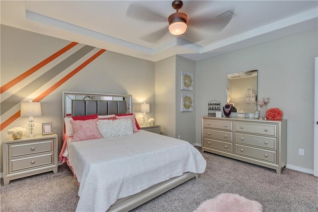 1701 Bull Ring St, El Paso, TX 79928 - carpeted bedroom featuring a tray ceiling and ceiling fan