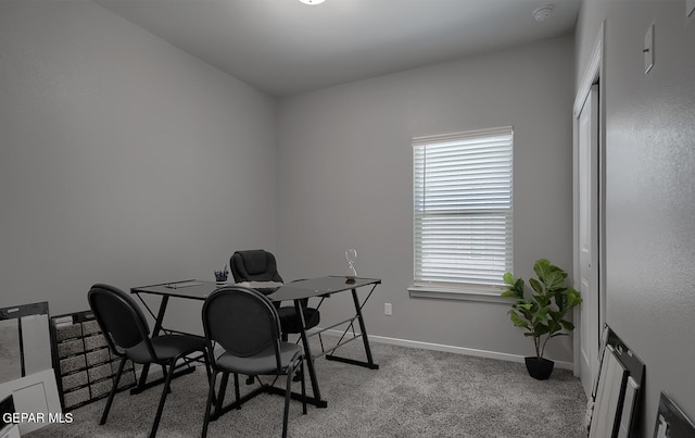 view of carpeted office