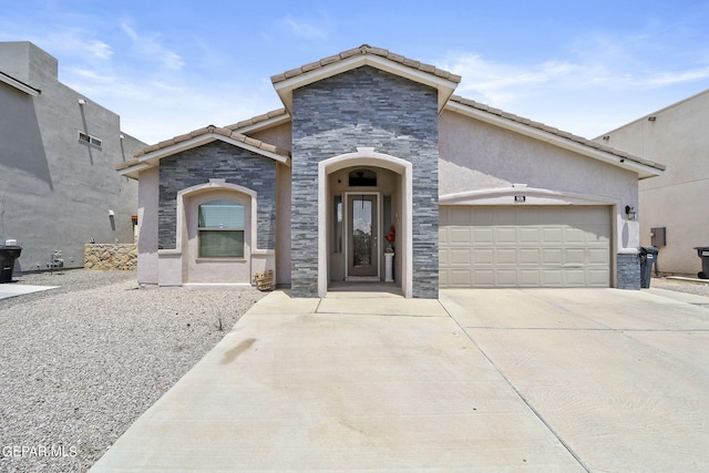 view of front of home featuring a garage