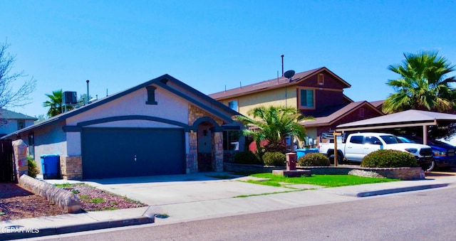 view of front facade with a garage