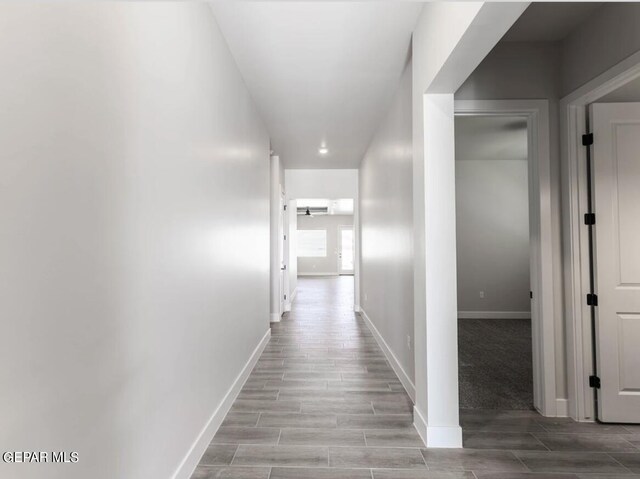 hallway featuring carpet flooring