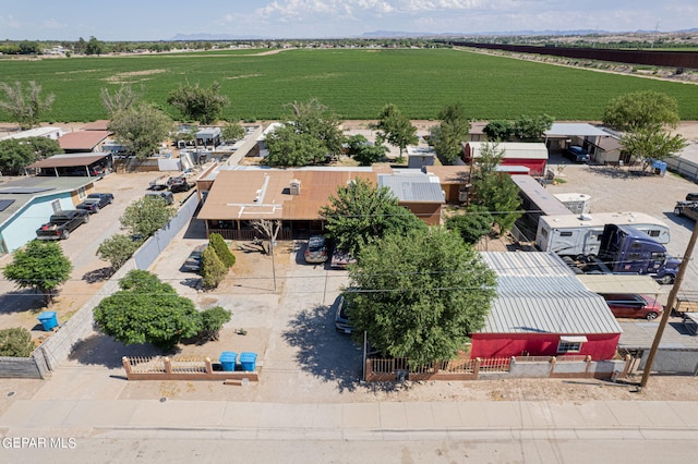 bird's eye view with a rural view