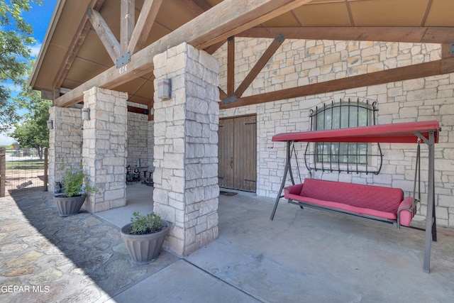 view of patio with a gazebo