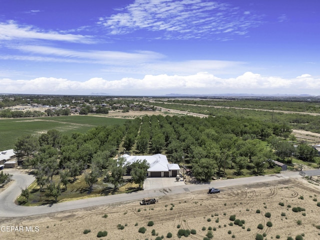 aerial view featuring a rural view