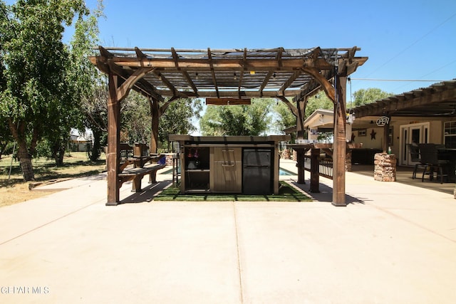 view of patio / terrace with a pergola