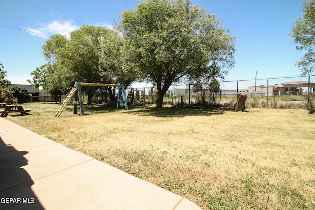 view of yard featuring a playground