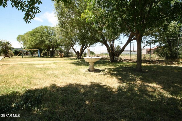 view of yard with a playground