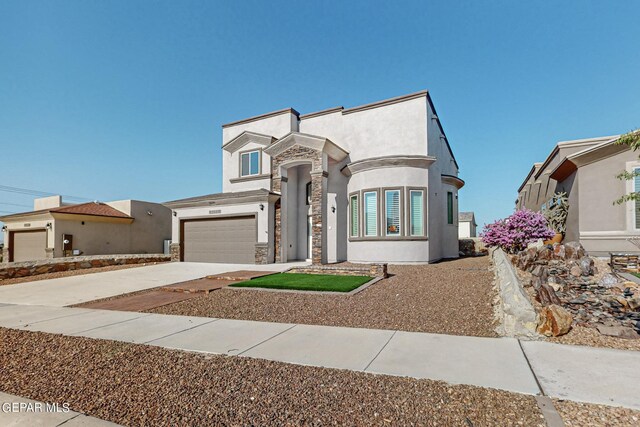 view of front of home with a garage