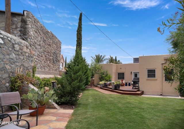 view of yard featuring a patio