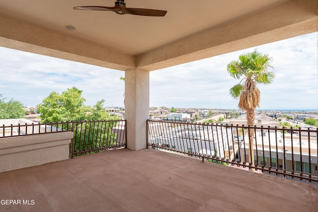 878 Cortona Pl, El Paso, TX 79928 - balcony with ceiling fan