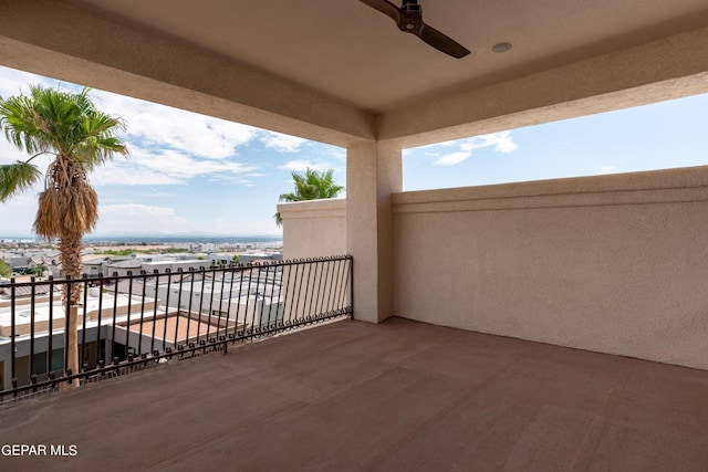 878 Cortona Pl, El Paso, TX 79928 - balcony with ceiling fan