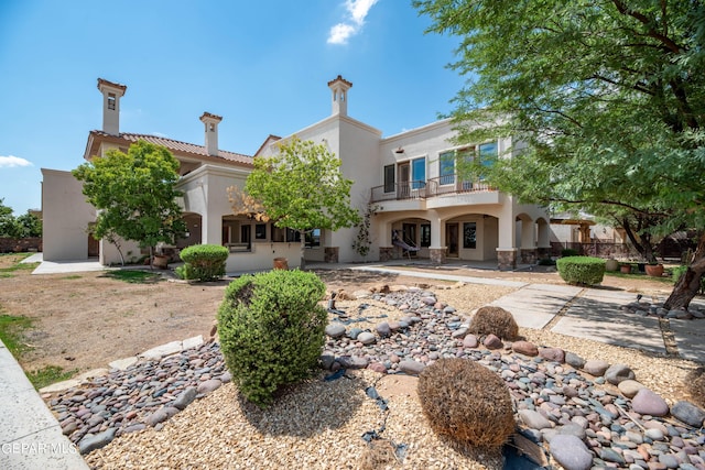 878 Cortona Pl, El Paso, TX 79928 - back of property featuring a patio and a balcony