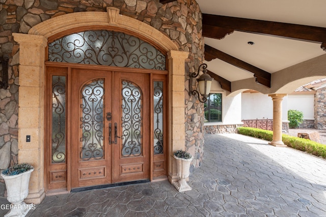 878 Cortona Pl, El Paso, TX 79928 - entrance to property featuring french doors and a porch