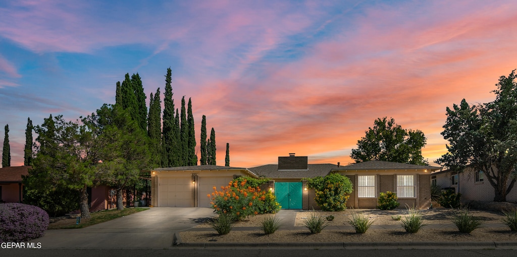 view of front facade with a garage