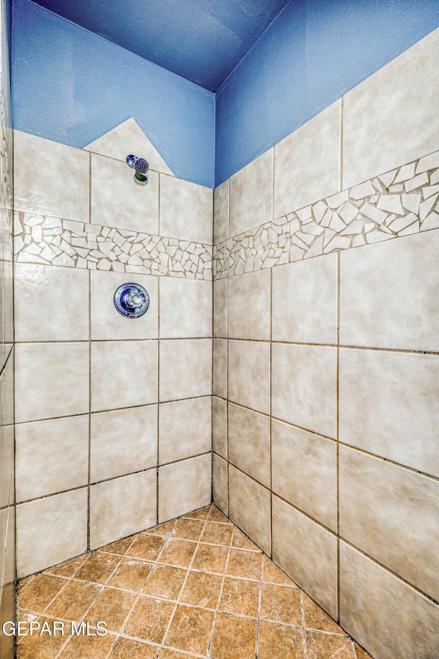 bathroom featuring a tile shower