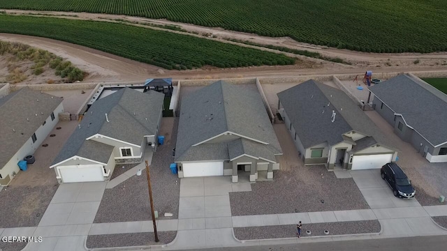 aerial view featuring a rural view