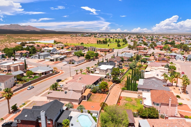 aerial view with a mountain view